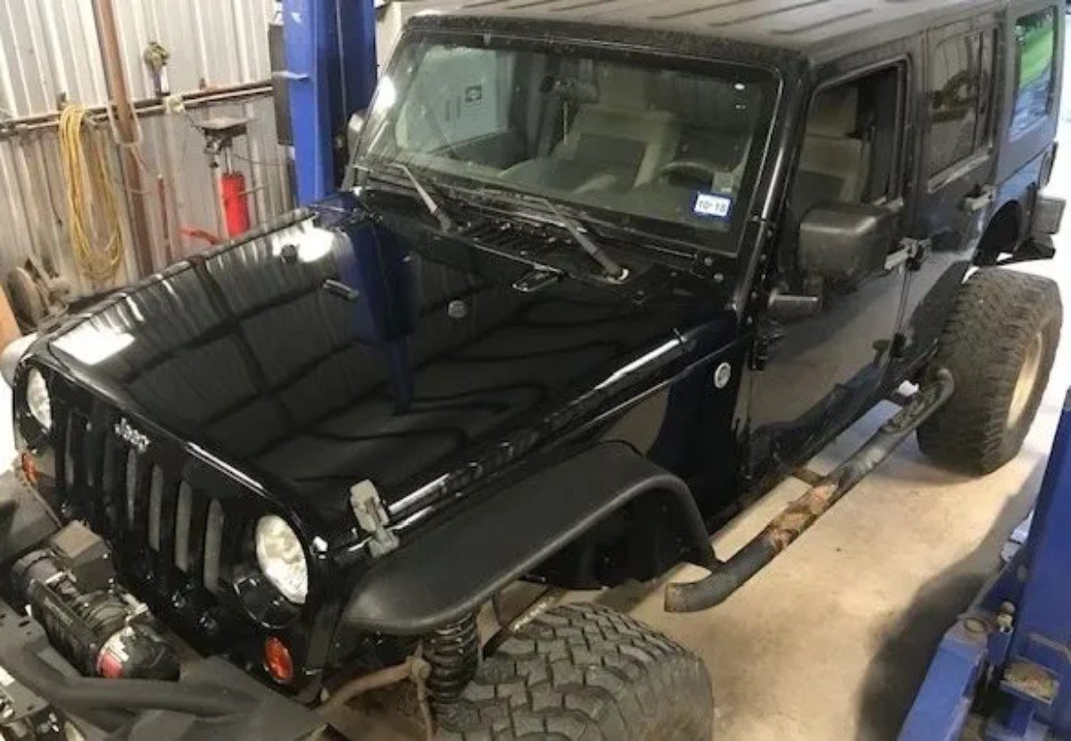 Black Truck in the garage